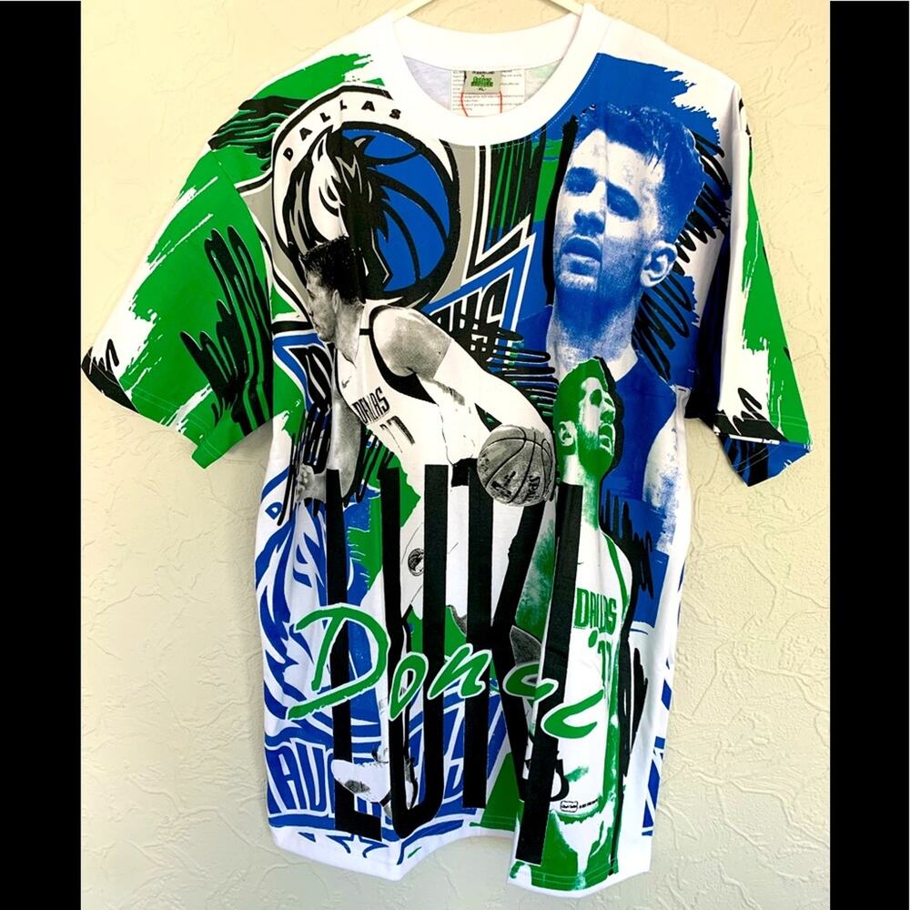 NWT ALL OVER PRINT LUKA DONCIC AOP MENS SIZE XL HEAVY SOFT CUT & SEW COTTON RARE